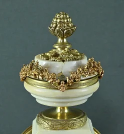 Pamono Louis XVI Style Marble and Bronze Clock from Mougin, 1889><noscript><img width=