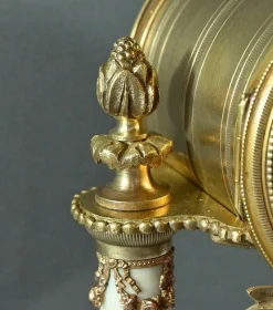 Pamono Louis XVI Style Marble and Bronze Clock from Mougin, 1889><noscript><img width=