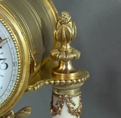 Pamono Louis XVI Style Marble and Bronze Clock from Mougin, 1889><noscript><img width=
