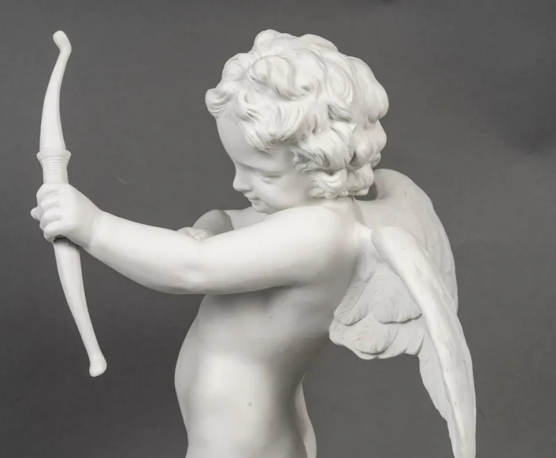Pamono Louis XVI Style Sculpture of Amor with Bow, Bisque on Gilt Bronze Mount> Classical|Sculpture