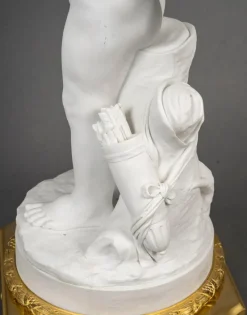 Pamono Louis XVI Style Sculpture of Amor with Bow, Bisque on Gilt Bronze Mount><noscript><img width=