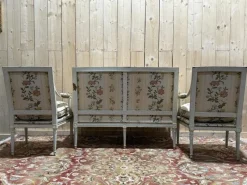 Pamono Louis XVI Style Sofa and Chairs, Set of 3><noscript><img width=