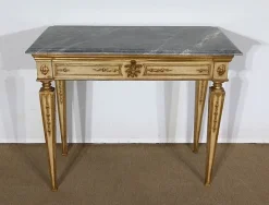Pamono Louis XVI Style 19th-Century Marble and Golden Wood Console Table> Console Tables