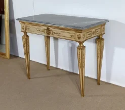 Pamono Louis XVI Style 19th-Century Marble and Golden Wood Console Table><noscript><img width=
