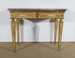 Pamono Louis XVI Style 19th-Century Marble and Golden Wood Console Table><noscript><img width=