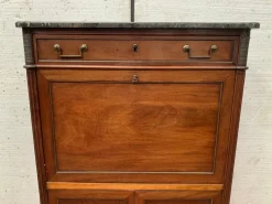 Pamono Louis XVI 19th Century Mahogany Secretary in Grey Veined Marble Top><noscript><img width=