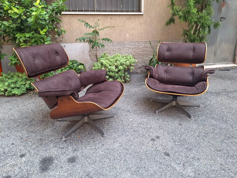Pamono Lounge Chair in Grey Fabric by Charles & Ray Eames for ICF De Padova, 1960s> Daybeds & Chaises Lounges