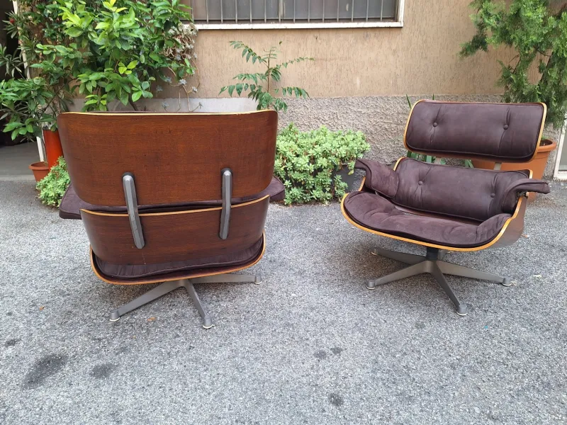 Pamono Lounge Chair in Grey Fabric by Charles & Ray Eames for ICF De Padova, 1960s> Daybeds & Chaises Lounges