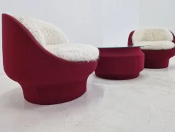 Pamono Lounge Chairs and Coffee Table, France, 1970s, Set of 3><noscript><img width=