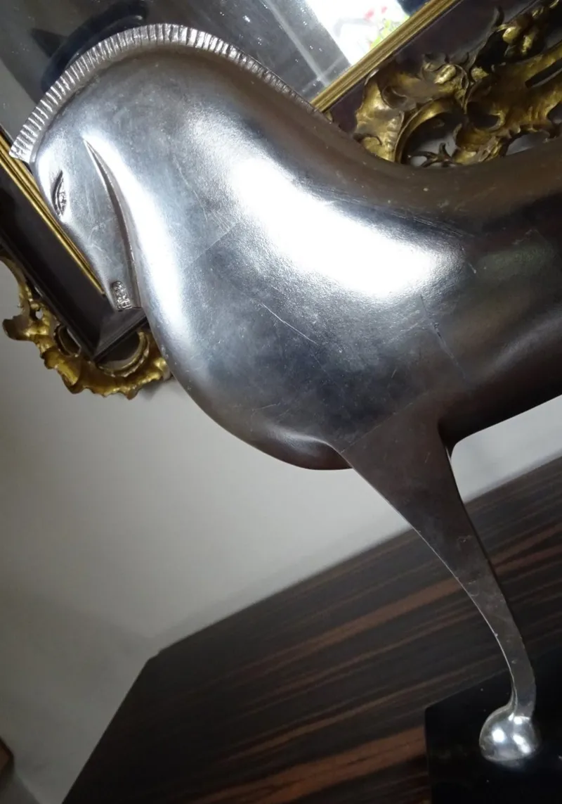 New Pamono Lovet-Lorski, Modernist Art Deco Style Horse, Bronze on Marble Base, 1970s