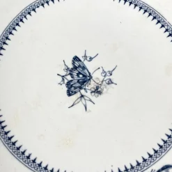 Clearance Pamono Low Blue Butterfly Compote Dish on Pedestal by Minton & Co., 1876