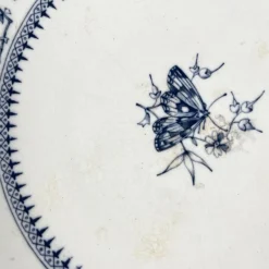 Clearance Pamono Low Blue Butterfly Compote Dish on Pedestal by Minton & Co., 1876