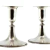 Pamono Low Candlesticks in Silver, Set of 2> Candleholders