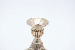 Pamono Low Fluted Silver Candlesticks, Set of 2> Candleholders