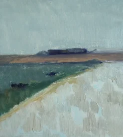 Pamono Low Horizon Street Scenes, 1950s, Paint & Lacquer & Linen, Framed><noscript><img width=