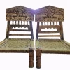 Outlet Pamono Low Indian Hand-Carved Chairs with Elephant Backrests, 1950s, Set of 2