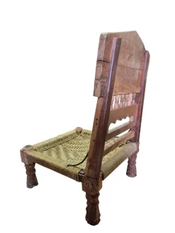 Outlet Pamono Low Indian Hand-Carved Chairs with Elephant Backrests, 1950s, Set of 2