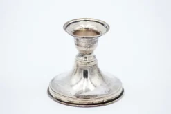 Pamono Low Silver Candlesticks, Set of 2> Candleholders