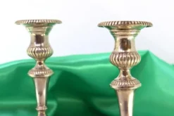Pamono Low Silver Candlesticks with Fluted Reliefs, Set of 2><noscript><img width=