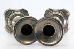 Pamono Low Silver Candlesticks with Turned Stems and Friezes on the Cut-Out Bases, Set of 2><noscript><img width=