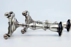 Pamono Low Silver Candlesticks with Fluted Reliefs, Set of 2><noscript><img width=