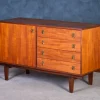 Pamono Low Teak Sideboard with Brass Handles by Peter Løvig Nielsen, 1960s> Sideboards & Buffets