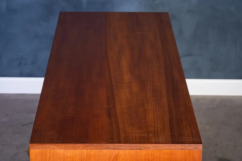 Pamono Low Teak Sideboard with Brass Handles by Peter Løvig Nielsen, 1960s> Sideboards & Buffets