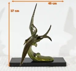 Clearance Pamono L.Rochard, Seagull on a Wave, 20th Century, Bronze
