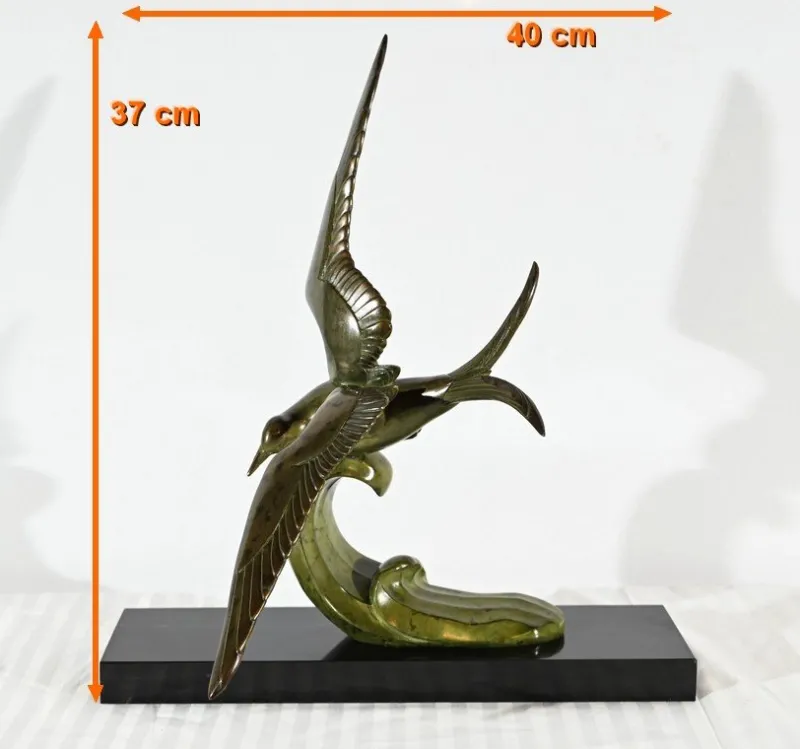 Clearance Pamono L.Rochard, Seagull on a Wave, 20th Century, Bronze