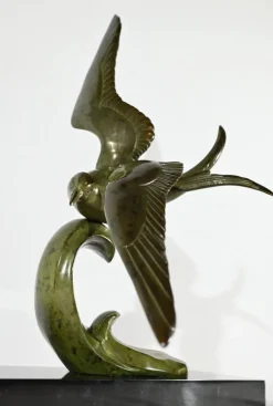 Clearance Pamono L.Rochard, Seagull on a Wave, 20th Century, Bronze