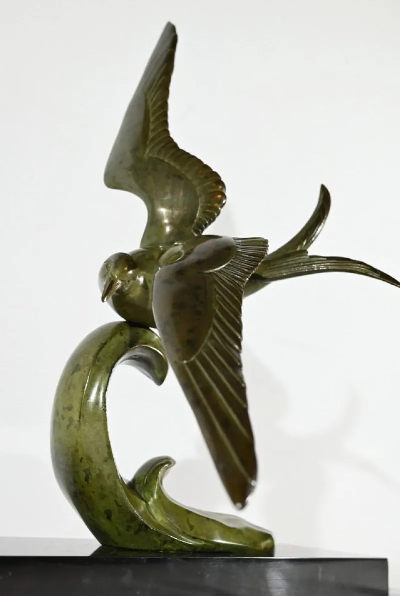 Clearance Pamono L.Rochard, Seagull on a Wave, 20th Century, Bronze