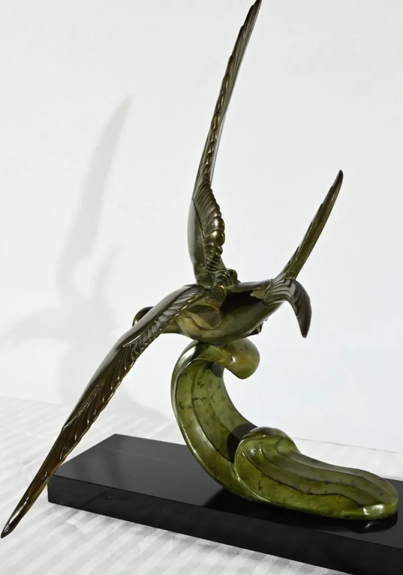 Clearance Pamono L.Rochard, Seagull on a Wave, 20th Century, Bronze