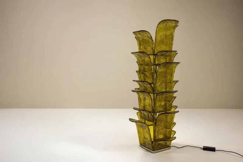 Pamono LT 320 Cactus Floor Lamp in Yellow Murano Glass by Carlo Nason for Mazzega, Italy, 1960s> Floor Lamps