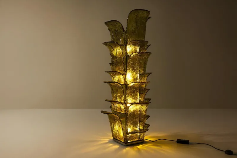 Pamono LT 320 Cactus Floor Lamp in Yellow Murano Glass by Carlo Nason for Mazzega, Italy, 1960s> Floor Lamps