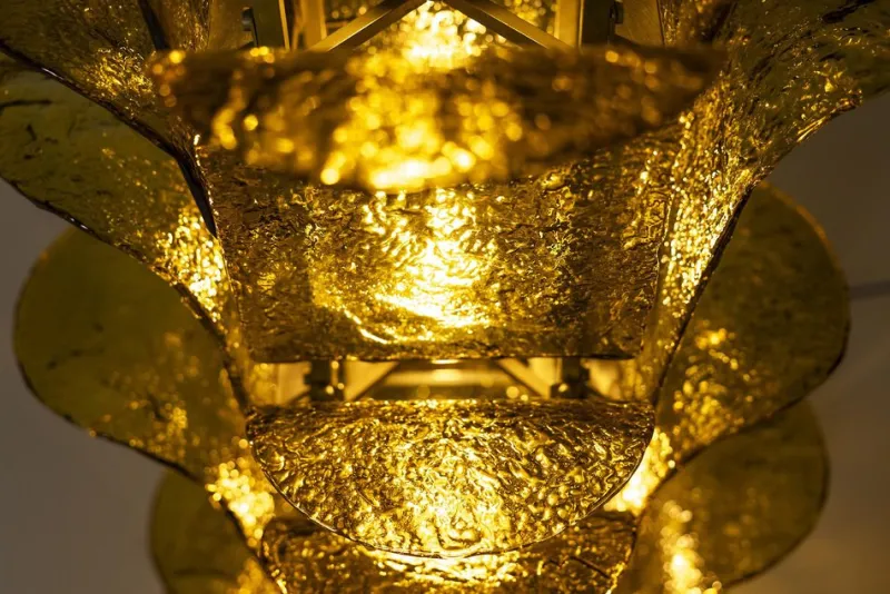 Pamono LT 320 Cactus Floor Lamp in Yellow Murano Glass by Carlo Nason for Mazzega, Italy, 1960s> Floor Lamps