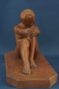 Pamono Lucien Charles Edouard Alliot, Art Nouveau Female Nude, Early 1900s, Terracotta> Art Nouveau