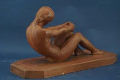 Pamono Lucien Charles Edouard Alliot, Art Nouveau Female Nude, Early 1900s, Terracotta> Art Nouveau