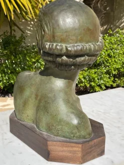 Sale Pamono Lucien Charles Edouard Alliot, Bust of Art Deco Woman, Bronze