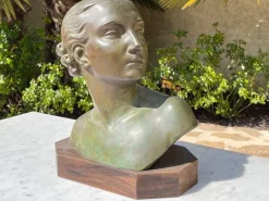 Sale Pamono Lucien Charles Edouard Alliot, Bust of Art Deco Woman, Bronze