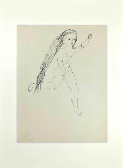 New Pamono Lucien Coutaud, Nude Girl, Original Drawing, 1930s