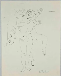 Pamono Lucien Coutaud, Nudes, Original Drawing, 1950s> Mid-Century