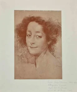 Pamono Lucien Levy-Dhurmer, The Portrait, Original Lithograph, 1909> Impressionist
