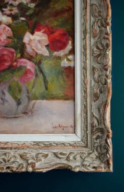 Discount Pamono Lucien Mignon, Impressionist Bouquet of Roses, 1930, Oil on Canvas, Framed