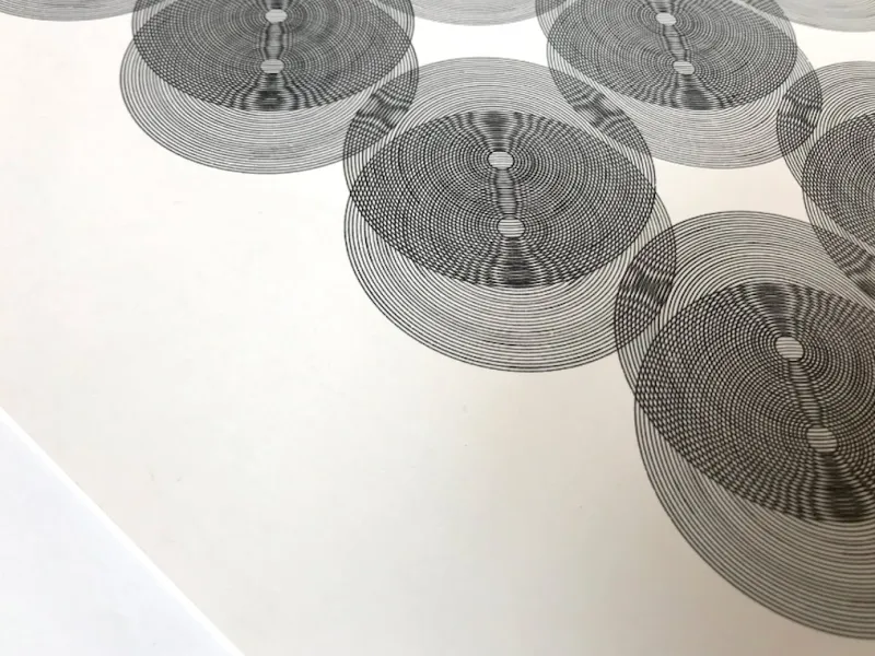 Pamono Ludwig Wilding, Single With 7 X 7 Circles, Zincography, 1968> Minimalist