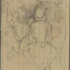 Pamono Luigi Galli, Female Figure, Pencil Drawing, Late 19th Century> Work On Paper