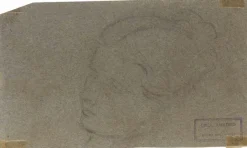 Pamono Luigi Galli, Woman's Face, Pencil Drawing, Late 19th Century> Work On Paper