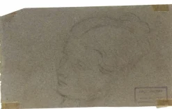 Pamono Luigi Galli, Woman's Face, Pencil Drawing, Late 19th Century> Work On Paper