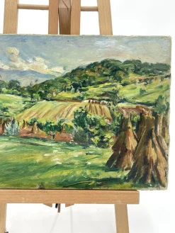 Pamono Luigi Scarpa Croce, Landscapes, Late 1950s, Oil on Board Paintings, Set of 2><noscript><img width=