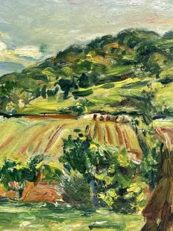 Pamono Luigi Scarpa Croce, Landscapes, Late 1950s, Oil on Board Paintings, Set of 2><noscript><img width=