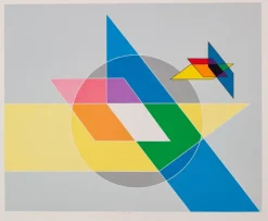 Sale Pamono Luigi Veronesi, Costruzione TH9, 1986, Color Serigraphy on Paper